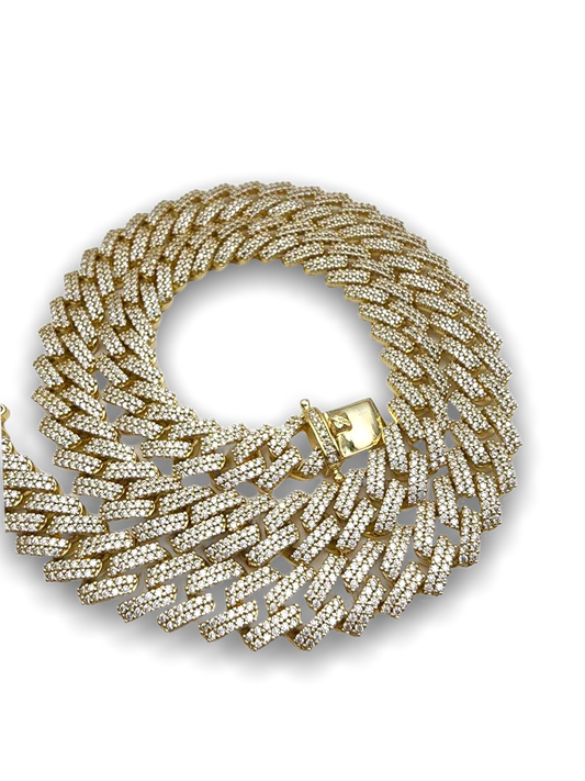 Miami Cuban Gold Diamond Necklace 12mm 20 inch