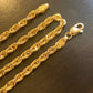 10k Gold Diamond cut Rope Necklace