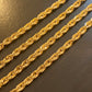 10k Gold Diamond cut Rope Necklace