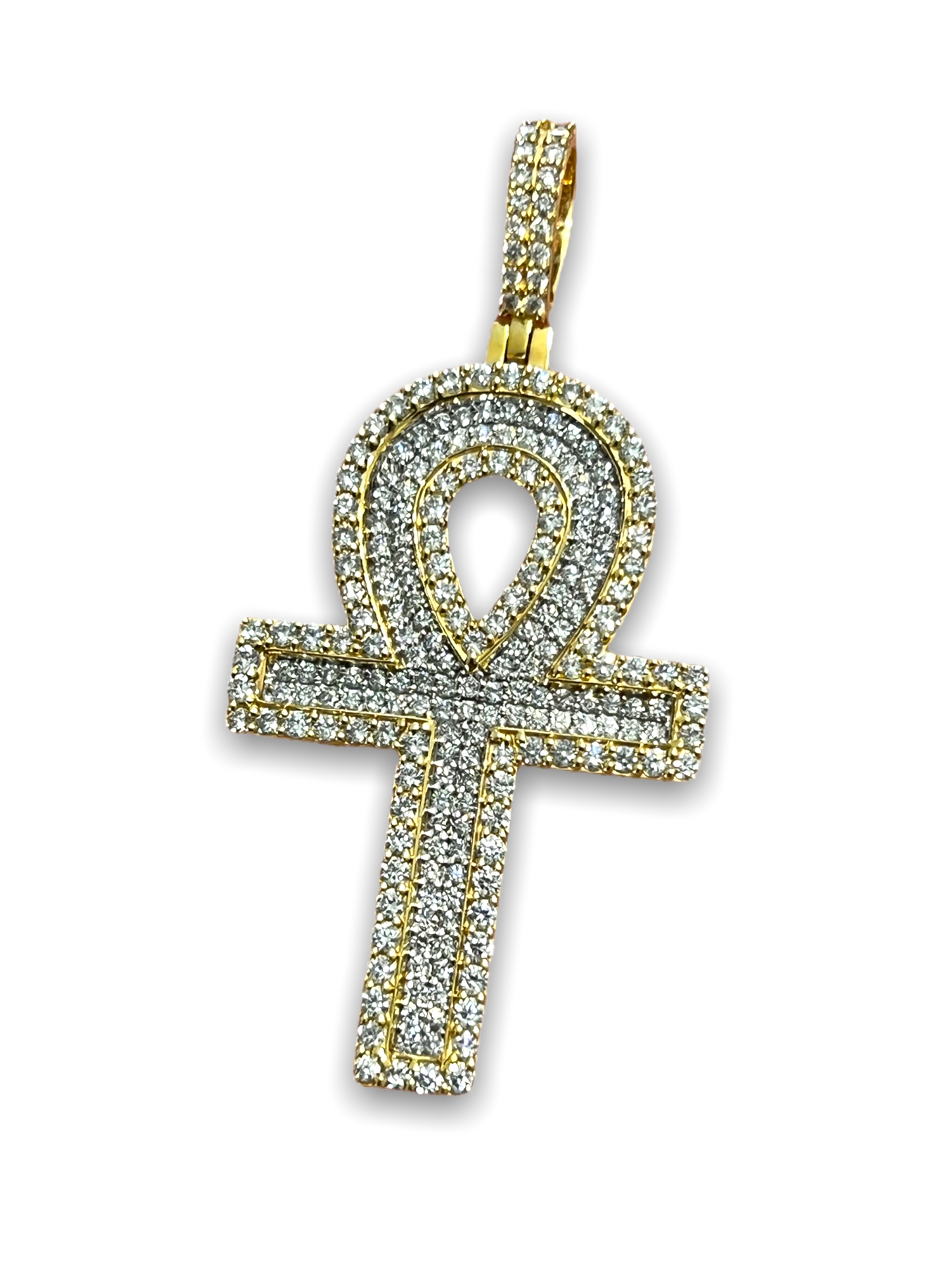 10k Gold with VVS diamond Ankh Cross Pendant