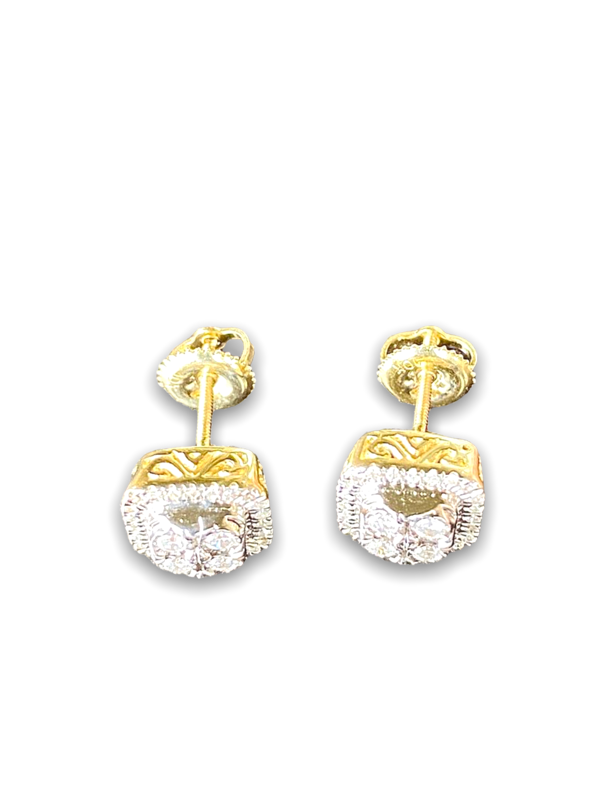 Cluster Halo Style Gold with 0.45ct Diamond Earrings