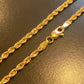 10k Gold Diamond cut Rope Necklace