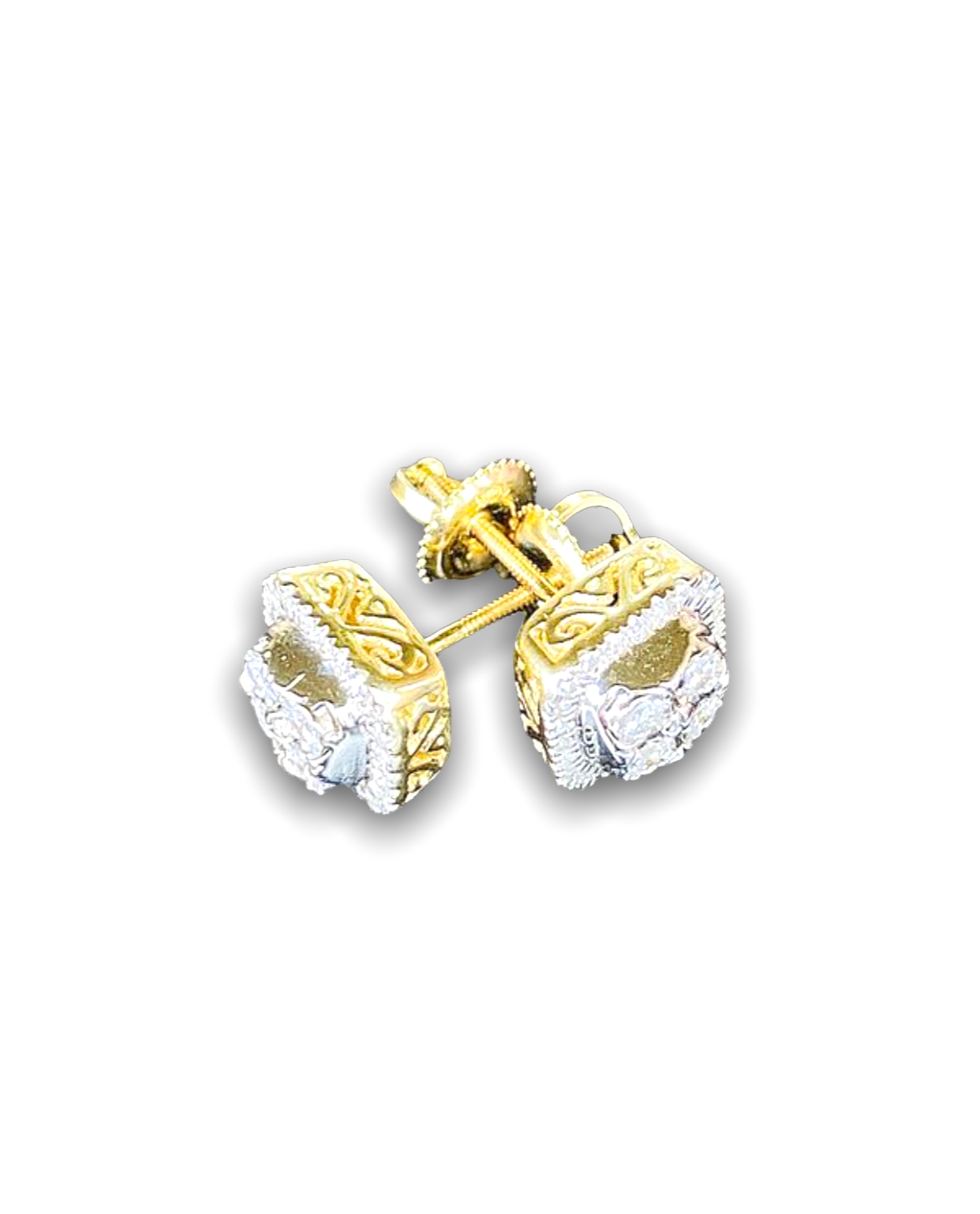 Cluster Halo Style Gold with 0.45ct Diamond Earrings