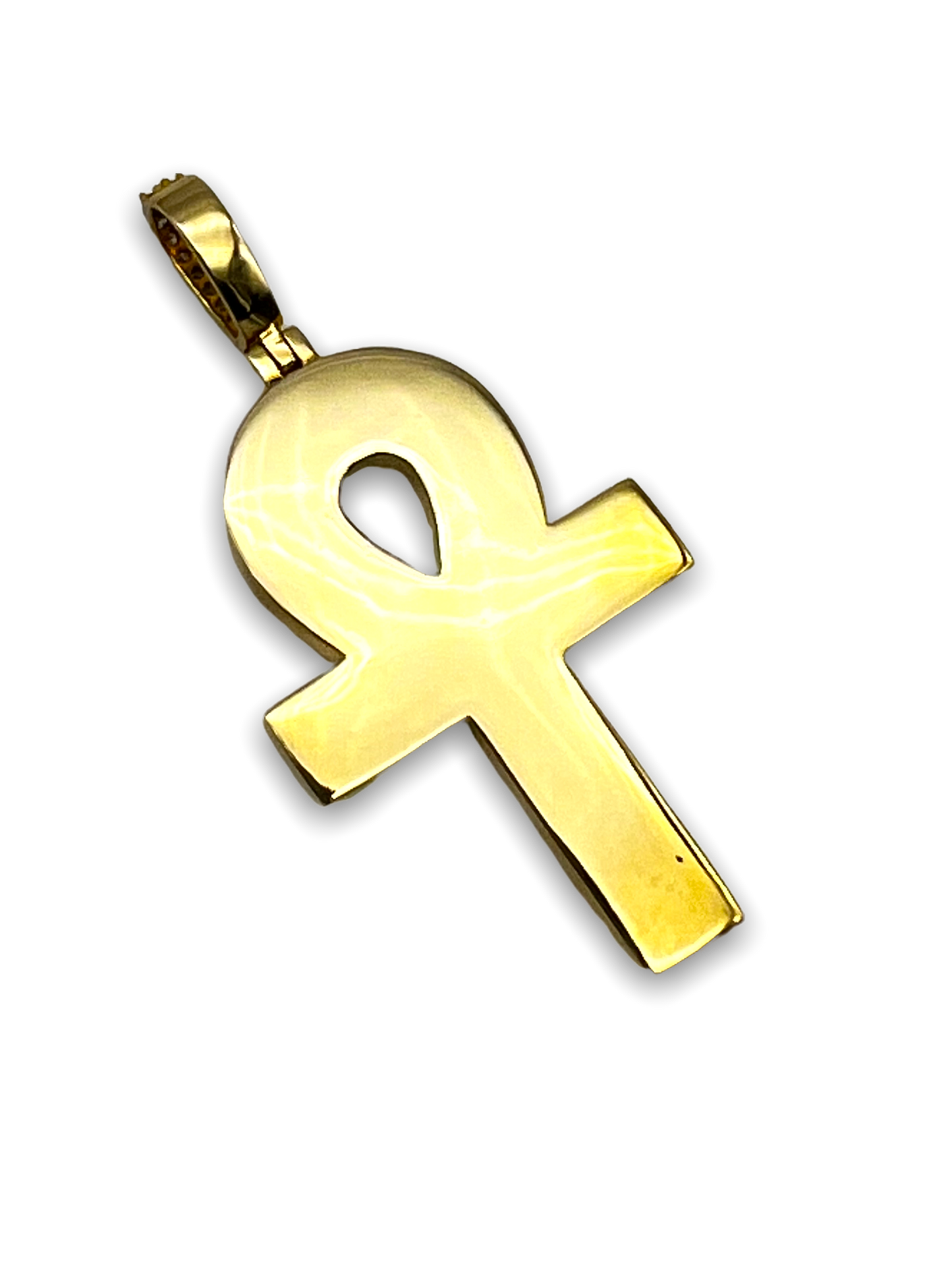 10k Gold with VVS diamond Ankh Cross Pendant